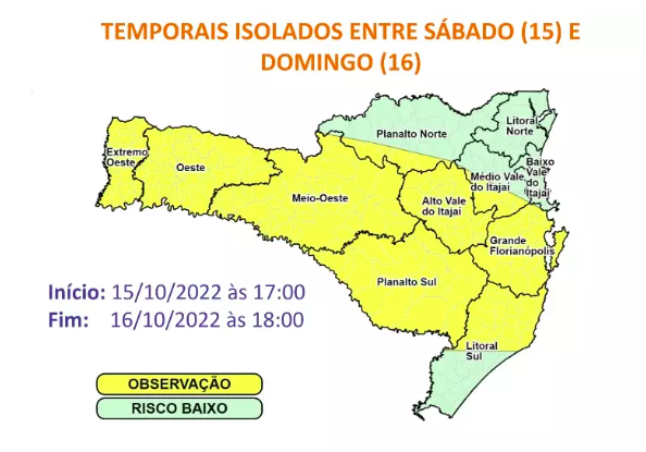 Defesa Civil Alerta Para Temporais Em Sc Neste Fim De Semana Confira