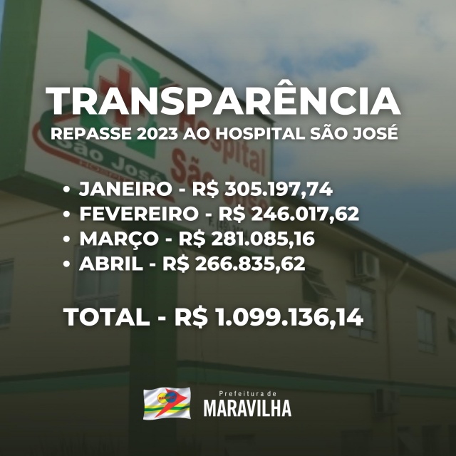 Pagamentos Ao Hospital S O Jos De Maravilha Em J Superam O Valor