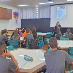 Alunos receberam as boas-vindas na Sala de Metodologias Ativas / Karine Bender/Ascom Unoesc