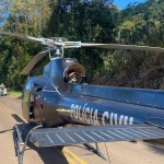 Helicóptero do SAER-Fron socorreu uma idosa de 64 anos. – Foto: SAER/Divulgação
