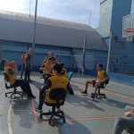 O basquete em cadeira de rodas também movimentou os participantes. (Foto: Divulgação Unoesc)