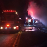 Incêndio atingiu casa de Rodeio (Foto: Bombeiros Militares e Voluntários, Divulgação)