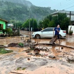 Cidade ficou devastada após fortes chuvas (Foto: Prefeitura de Imigrante/Divulgação)