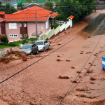 Ruas ficaram alagadas neste domingo em Vargeão e Ponte Serrada (Fotos: Redes Sociais/Oeste Mais)