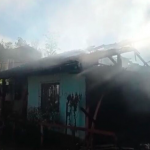  Incêndio ocorreu na manhã deste sábado (19) em Pomerode (Foto: Bombeiros, Divulgação)
