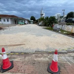 Obras no estacionamento do Hospital São Lucas