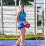 Gabrielly Cecilia Schmidt Sehnem disputou a prova do lançamento de disco 1kg. Foto: Divulgação