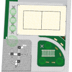 Projeto arquitetônico do novo espaço de recreação. Imagem retirada dos documentos do projeto licitado.