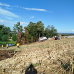 Segunda ocorrência de incêndio também foi registrada na Linha Nova Brasília, porém, em uma lavoura diferente. Foto: Divulgação/Corpo de Bombeiros Militar de Maravilha.
