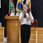 Larissa Roessler Schneider, estudante de Maravilha, representou o município e o também o estado de Santa Catarina na etapa nacional do Concurso Oratória nas Escolas 2025. Foto: Divulgação/JCI Maravilha