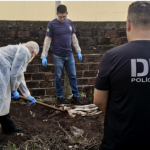 Corpo da vítima estava enterrado nos fundos de residência. Inquérito da Polícia Civil foi concluído na terça-feira (4). (Foto: Polícia Civil)