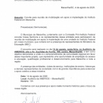 Ofício convida para a reunião. Imagem: Divulgação