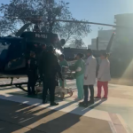 Criança necessitou de transferência aeromédica. Foto: Divulgação/Hospital São José de Maravilha.