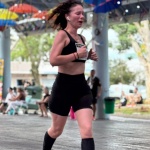 Luciane Mozer apresentadora do Atualidades da 103 FM participou da prova / Foto: Ascom Prefeitura de SMOeste