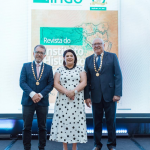 Presidente do IHGSC, Luiz Nilton Correia, presidente do IHGO Eliane Huning, e Cláudio da Silveira do Instituto Histórico e Geográfico de Lages. Foto: Divulgação