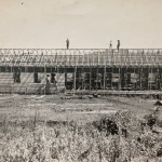 Construção do Hospital São José. Obra foi inaugurada em 1961. Foto: Arquivo Hospital São José de Maravilha