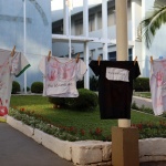 Exposição de Arte Conceitual e Contemporânea, intitulada "Violência contra as mulheres", produzida por alunos da EEB Nossa Senhora da Salete integrou o espaço do evento. Foto: Tamara Finardi/ WH Comunicações/ Líder 