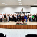 Sessão solene marcou concessão de título de Cidadão Honorário a Claudimar Bortolin / Fotos: Tiarajú Goldschmidt/Câmara de Vereadores