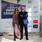 Presidente da ACI, Débora Almada e coordenador do evento, Marcos Bedin