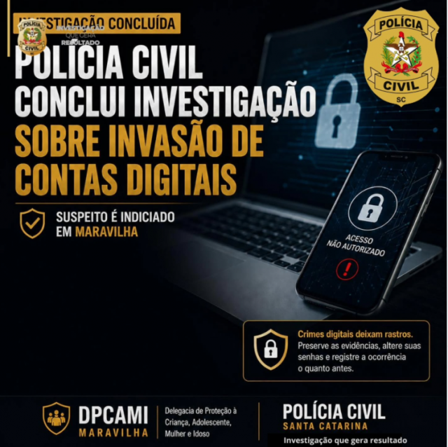 Jovem de 18 anos é indicado em investigação que apura invasão de contas digitais em Maravilha