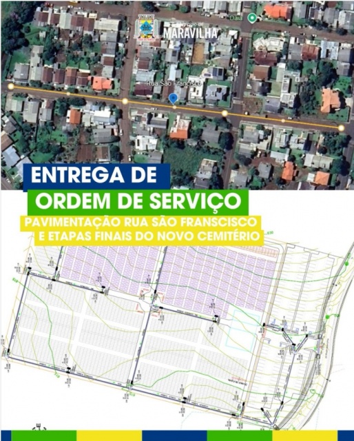 Obras para Rua São Francisco e para o novo cemitério da Linha 51 recebem ordem de serviço em Maravilha
